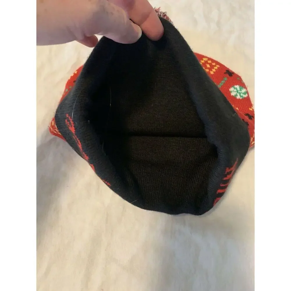 One SZ Fits All Ski Hat Naughty/Nice W Reversible